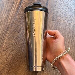 Starbucks Metallic Tumbler with Dark Lid
